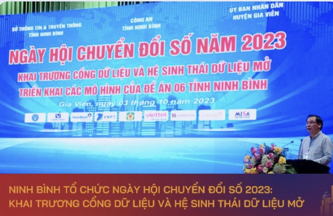 NINH BÌNH TỔ CHỨC NGÀY HỘI CHUYỂN ĐỔI SỐ NĂM 2023, KHAI TRƯƠNG CỔNG DỮ LIỆU VÀ HỆ SINH THÁI DỮ LIỆU MỞ